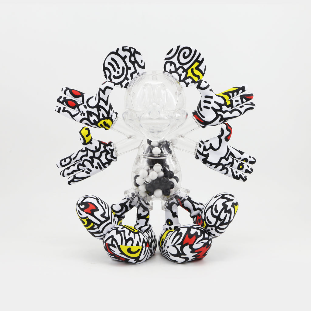 30cm SA Mickey x Mr Doodle Black & White Sculpture ARTELLI